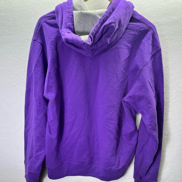 Champion Embroidered Spellout Hoodie Sweatshirt Mens M Purple Activewear 2401 - Picture 7 of 8